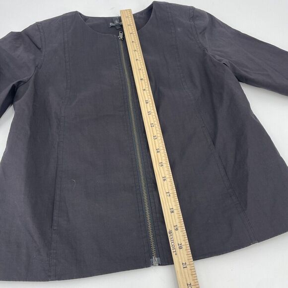 Eileen Fisher Jacket Women's PP Silk Blend Double-Petite Round Long Sleeve - Picture 9 of 11